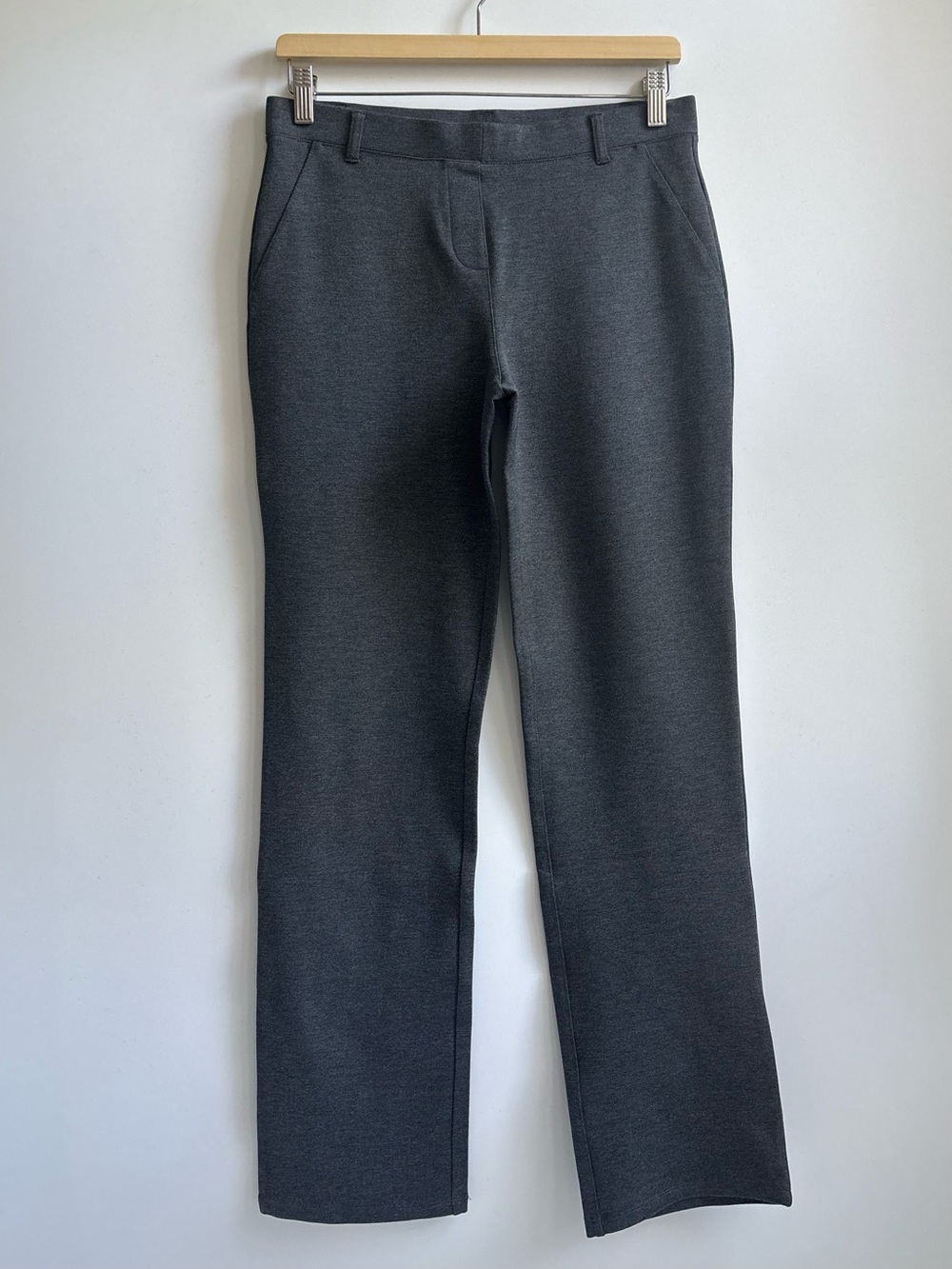 Quince Ultra-Stretch Ponte Straight Leg Pants Charcoal Medium